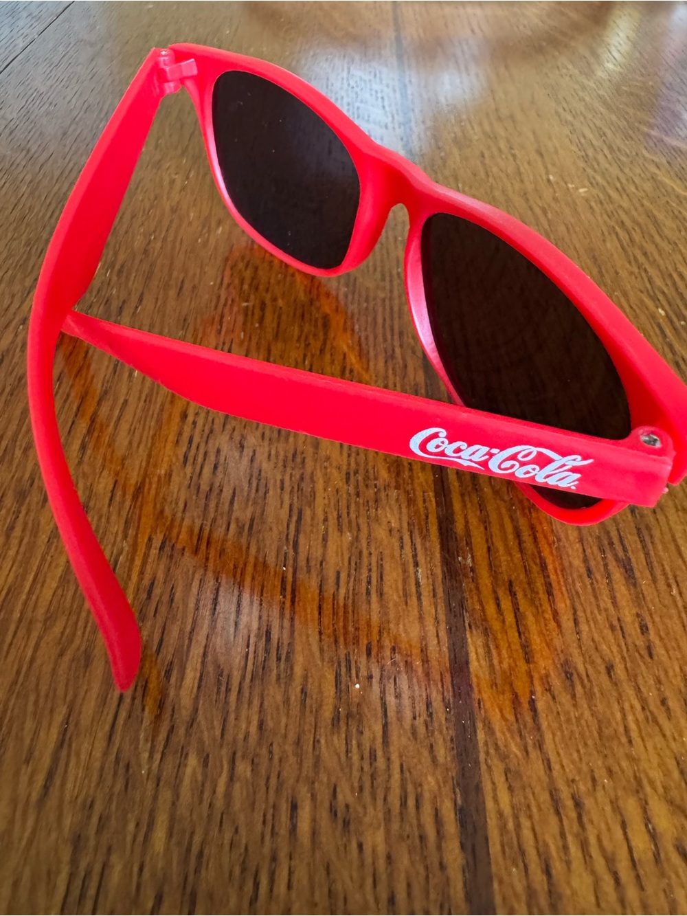 Coca-Cola logo red plastic Wayfarer-style sunglasses adult size collectible